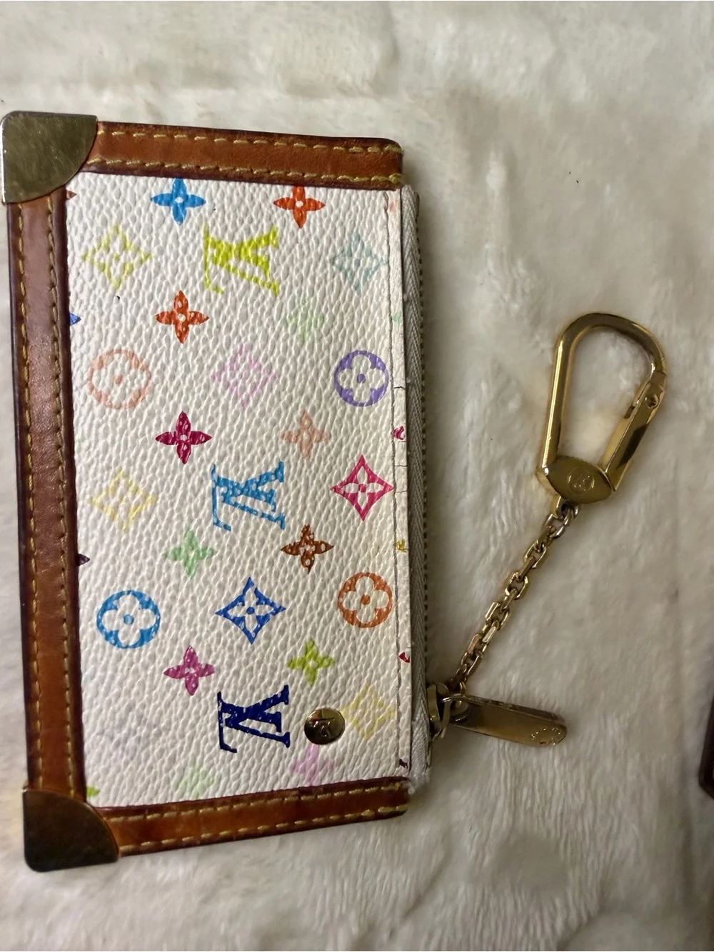 Louis Vuitton Murakami Multicolor Monogram Key Cles with Gold Hardware